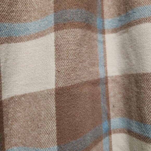 HFX Flannel Shirt Jacket Women's XL Plaid Brown Neutral Relaxed Fit Warm Shell - Picture 3 of 11